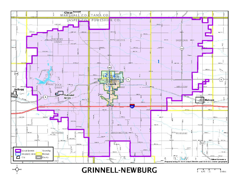 Map of Grinnell-Newburg District Boundry Line